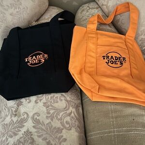 Trader Joe's Canvas Tote Bag - Black and Orange